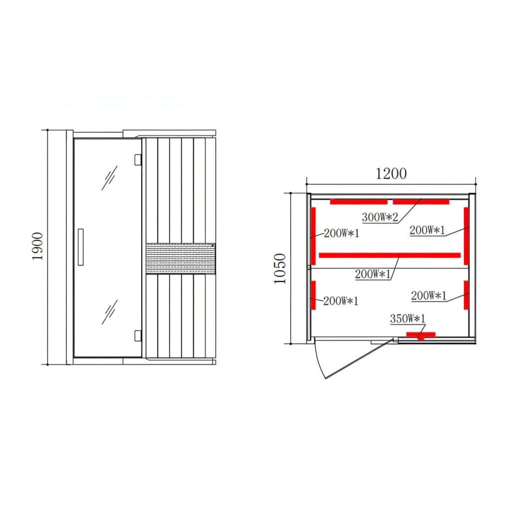 Blisspod | Milano | Full Spectrum Sauna | Canadian Hemlock Wood | Ultra Low EMF | 5 Far Infrared & 1 Red Glass Heater | Chromotherapy | Upto 2 Person