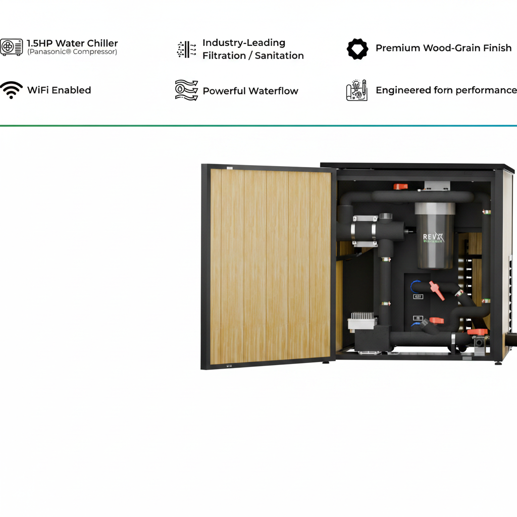 RevX Acrylic X Tub Cold Plunge + LUX High Performance Chiller and Filtration System