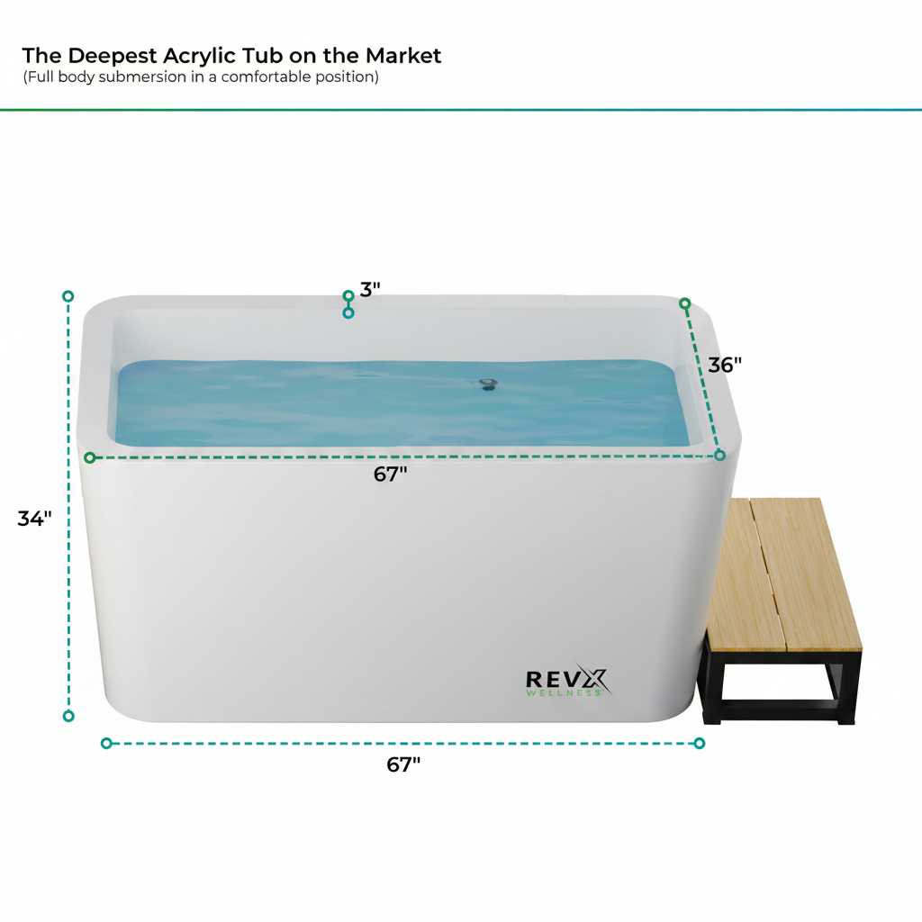 RevX Acrylic X Tub Cold Plunge + LUX High Performance Chiller and Filtration System