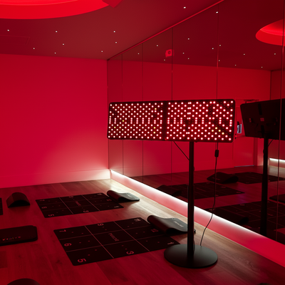Max Panel in yoga studio with exercise mats and mirrored walls