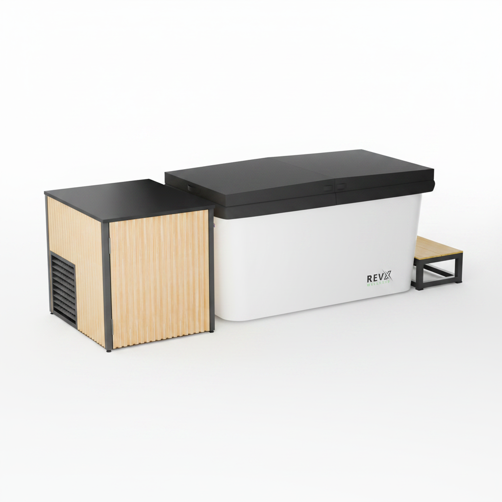 RevX Acrylic X Tub Cold Plunge + LUX High Performance Chiller and Filtration System