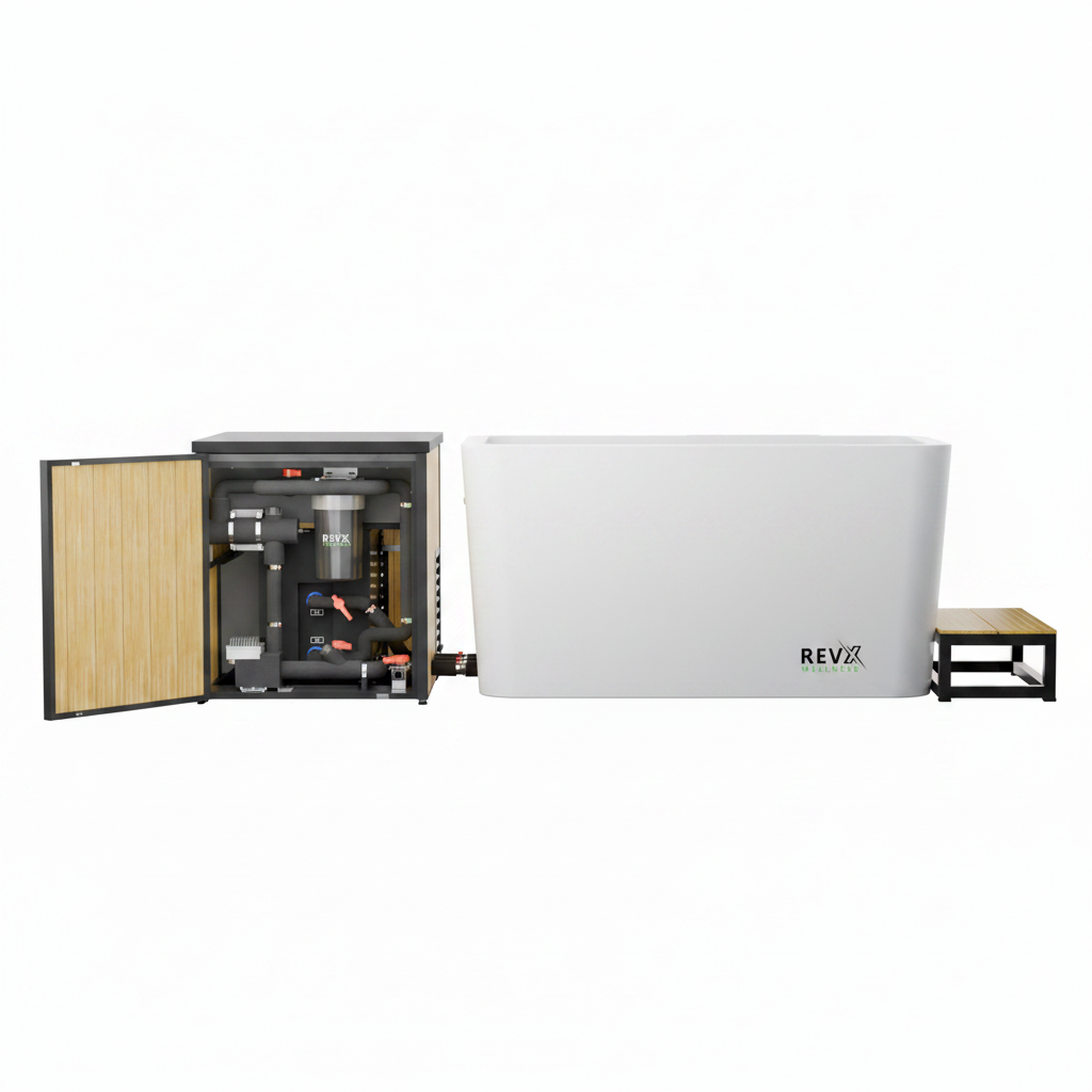 RevX Acrylic X Tub Cold Plunge + LUX High Performance Chiller and Filtration System
